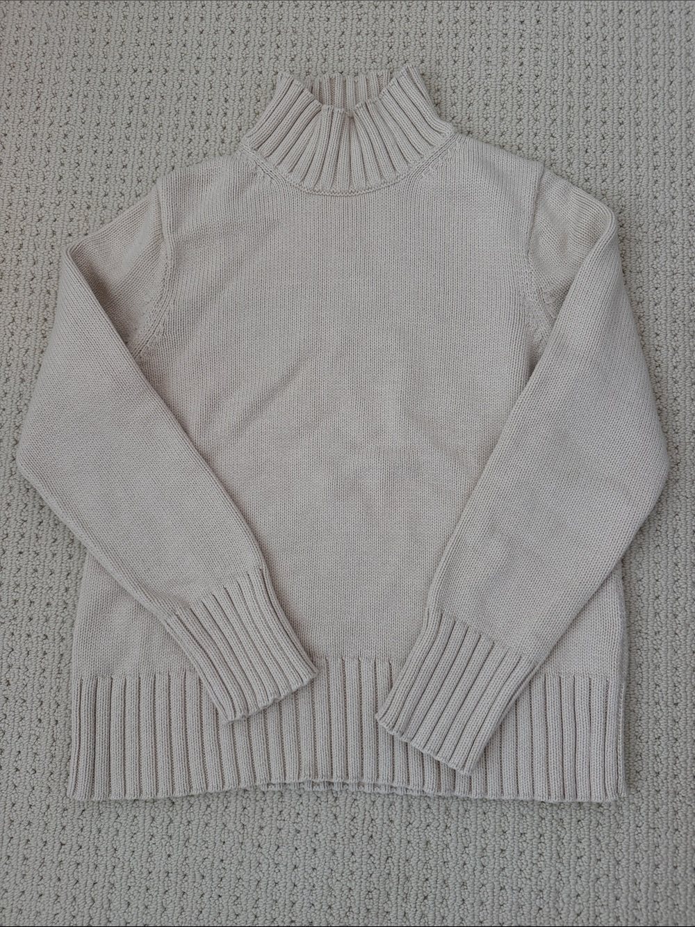 J. Crew Cream Ribbed Turtleneck Sweater